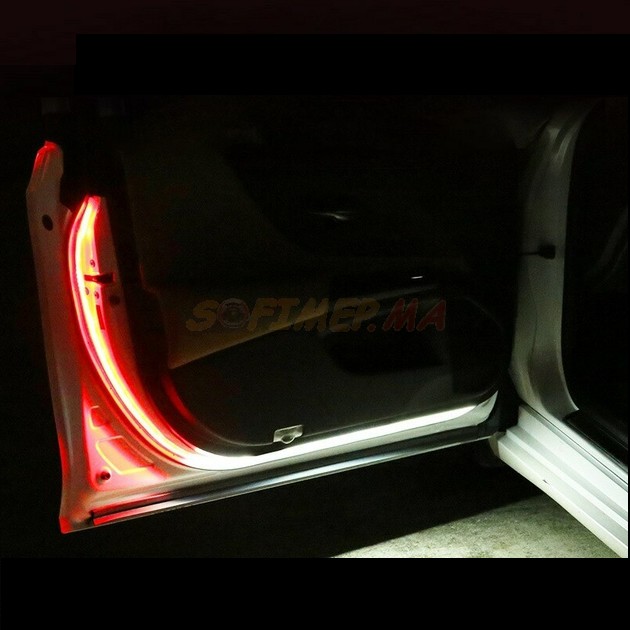 Lumières de porte de voiture à LED, lumière de décoration étanche, lampe de  porte flexible pour automobiles, lampe de bande sous la porte de voiture,  lampes ambiantes automatiques, 12V - AliExpress