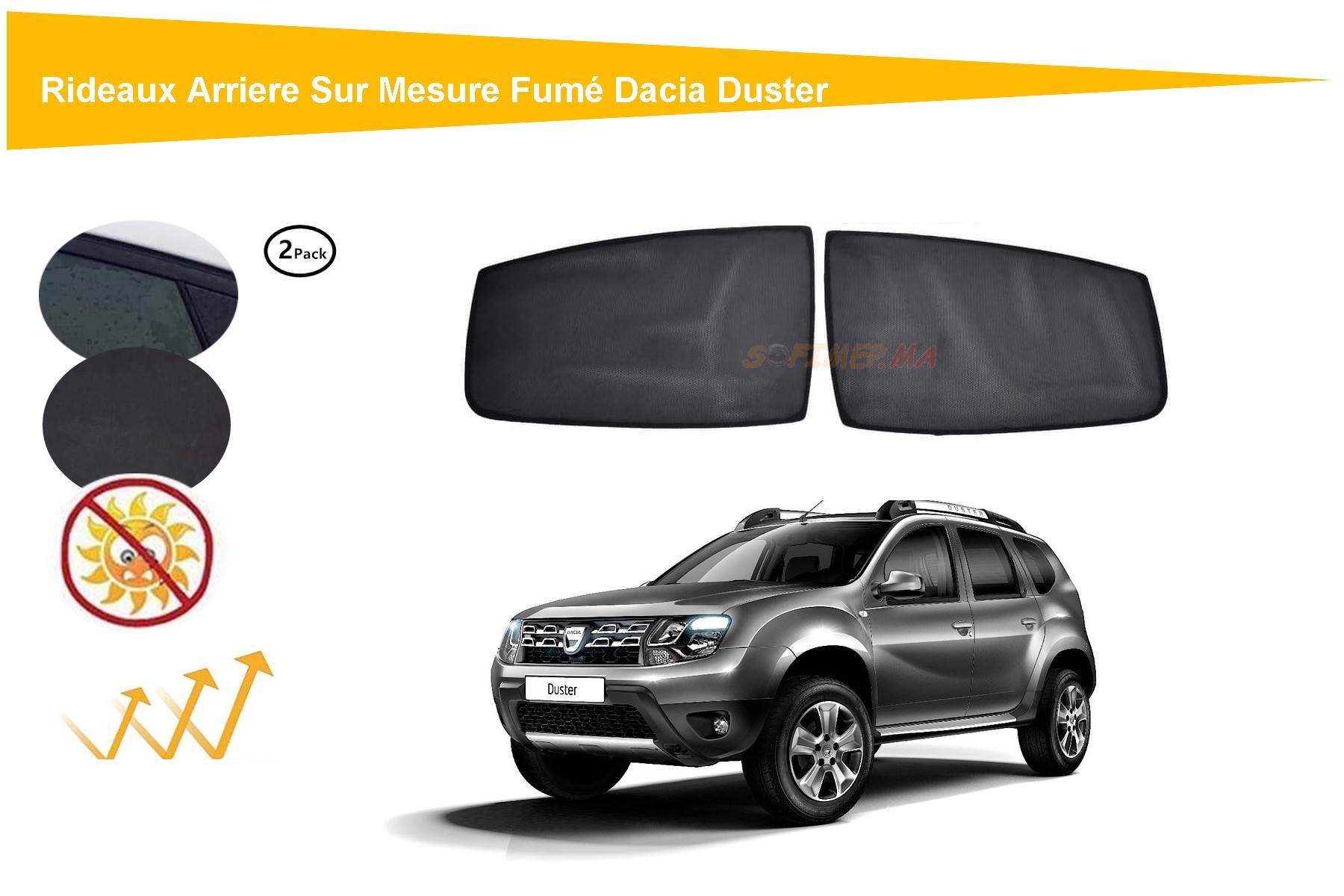 Sunspider Pare-soleil de voiture pour Dacia Duster à partir de 2017 pour  enfants/enfants (1)