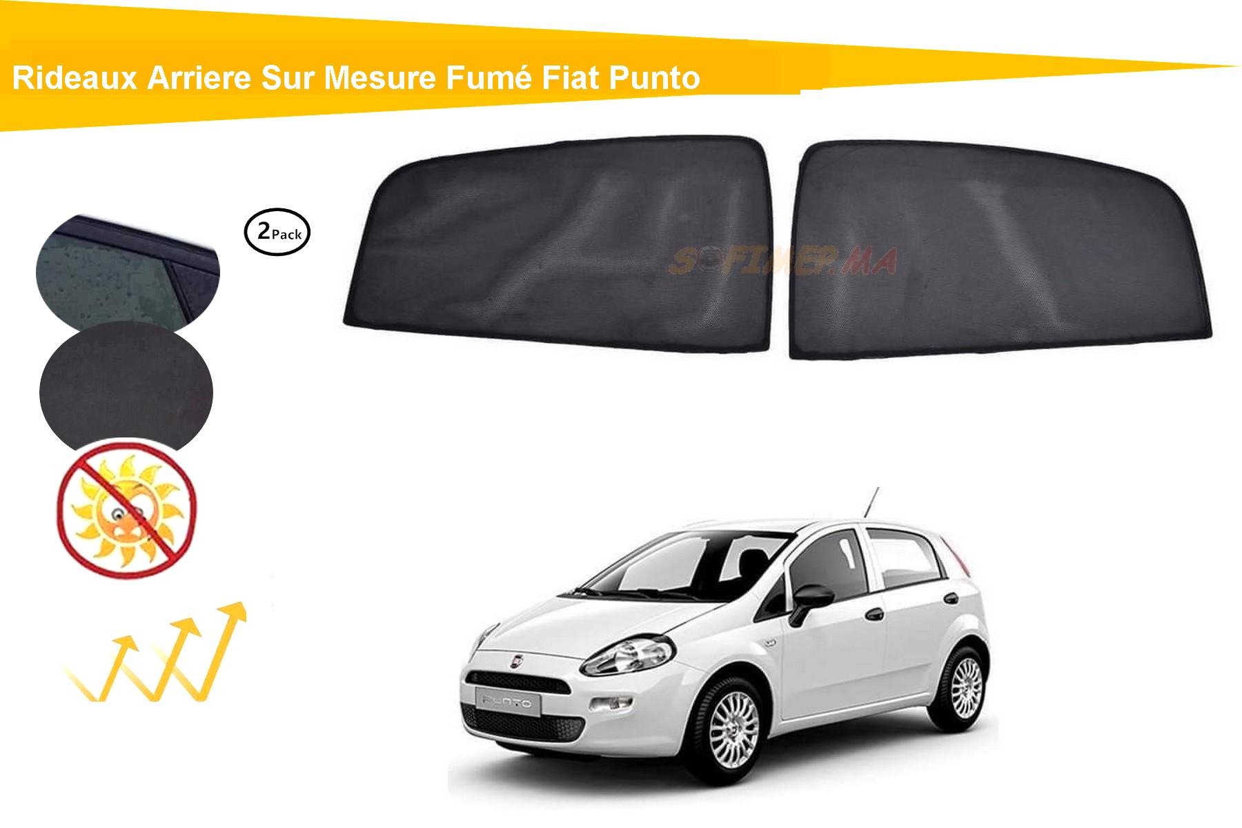 Beige Left Sun Visor For Fiat Grande Punto - With Mirror (Made In Italy)
