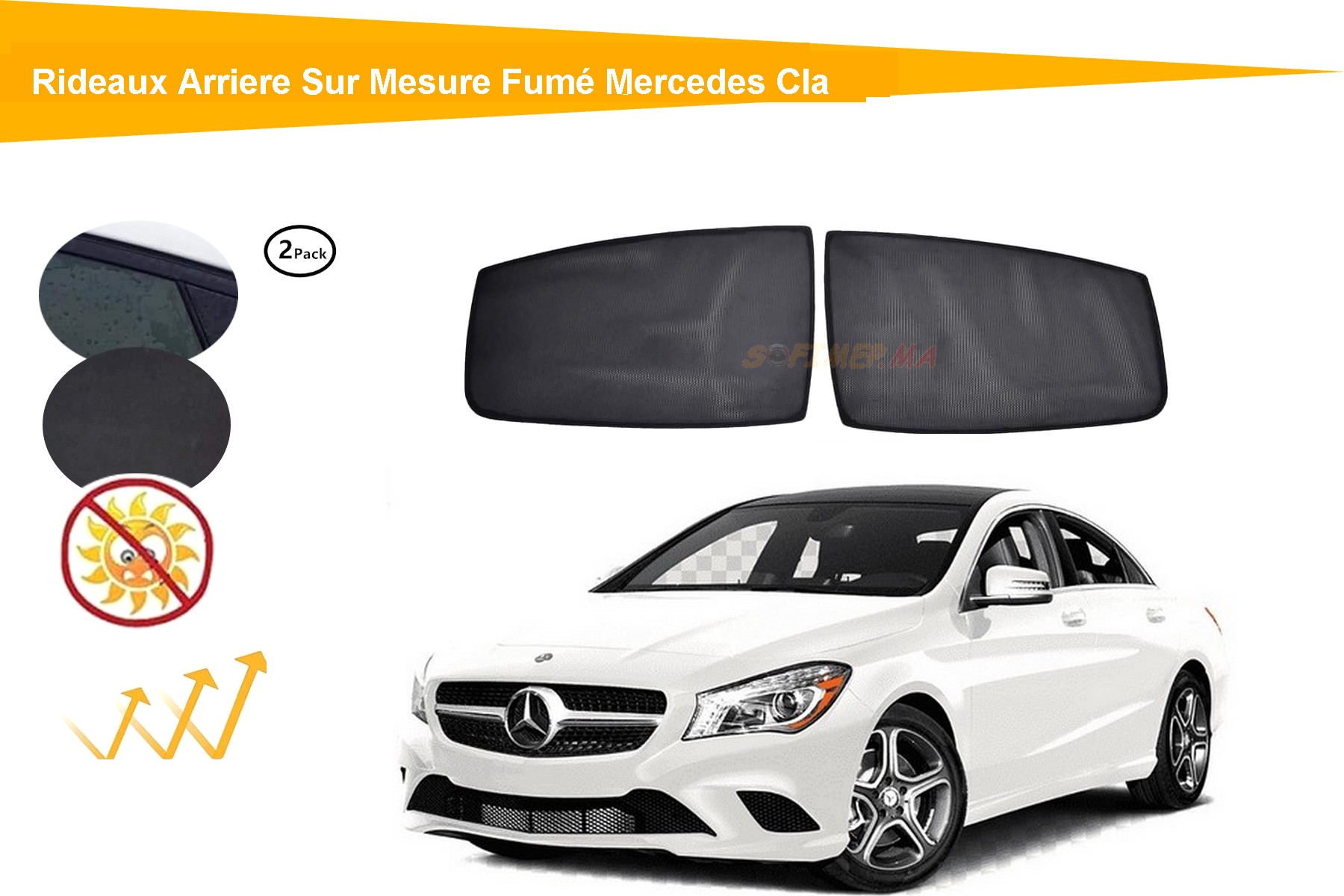 2PCS sur mesure pour Mercedes-Benz Porte-lunettes en Maroc