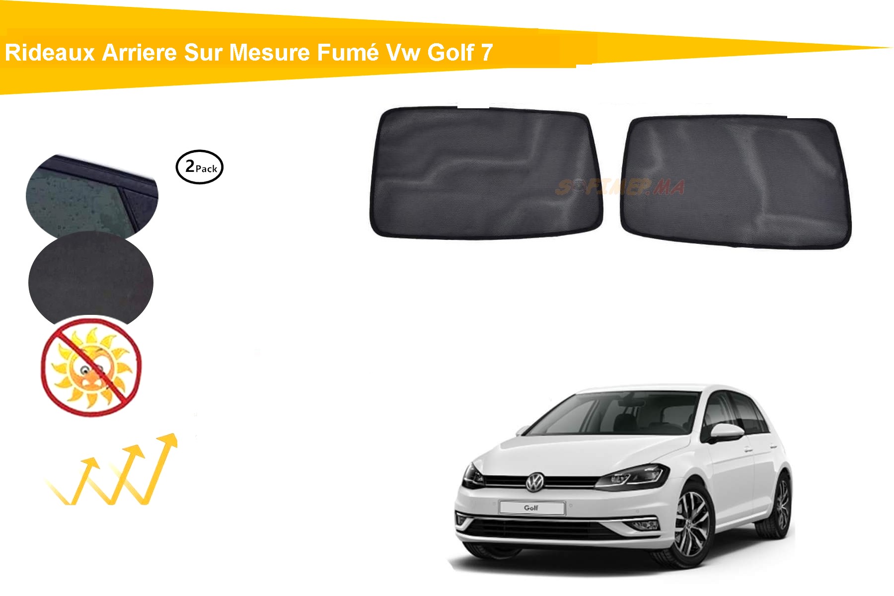 Pare-soleil de voiture,bloc d'ombrage,adapté à Volkswagen Golf 7